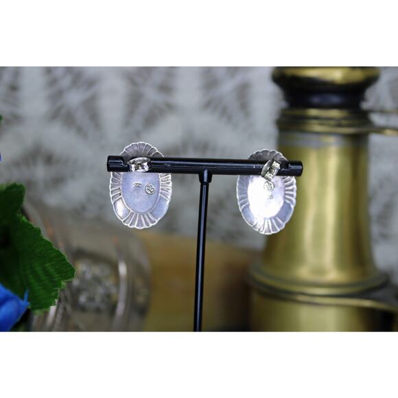 Sterling Silver Southwest Inlay Post Earrings - Picture 4 of 4